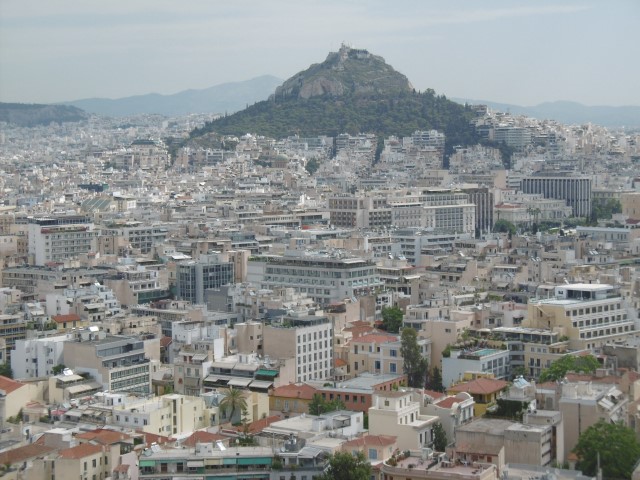 Uitzicht op Athene vanaf de Acropolis